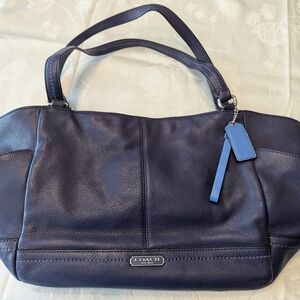 Coach Women's Deep Blue Leather Shoulder Bag